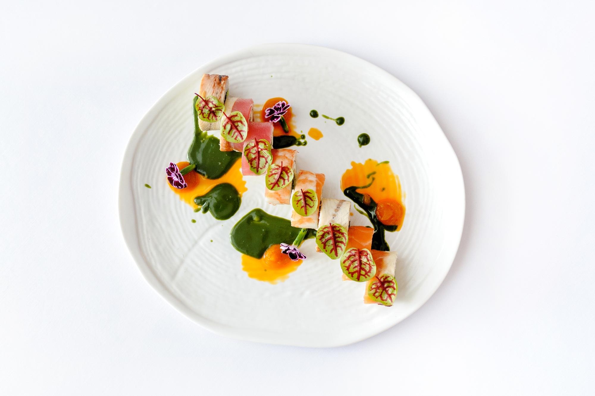 Selection of finished dishes on plate